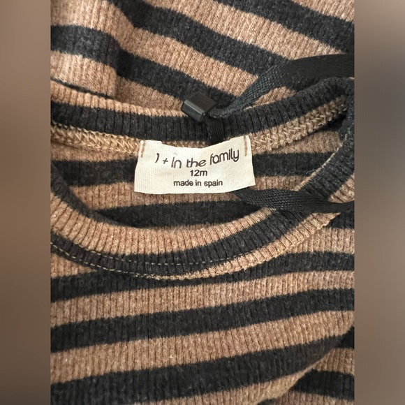 NWT 1 + in the family 2 piece set striped beige black 12 months 1 year Sandro - Picture 10 of 11